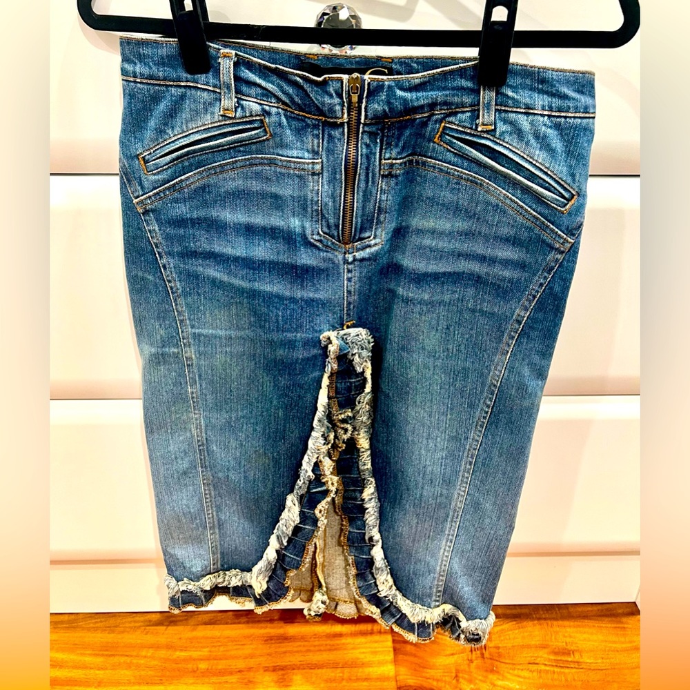 100% Authentic Just Cavalli Women Denim Skirt in Excellent Conditions!!!!